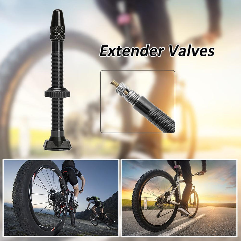 MTB Road Bike Extender Valves 1 Pair Bicycle Aluminum Tubeless Presta Valve S
