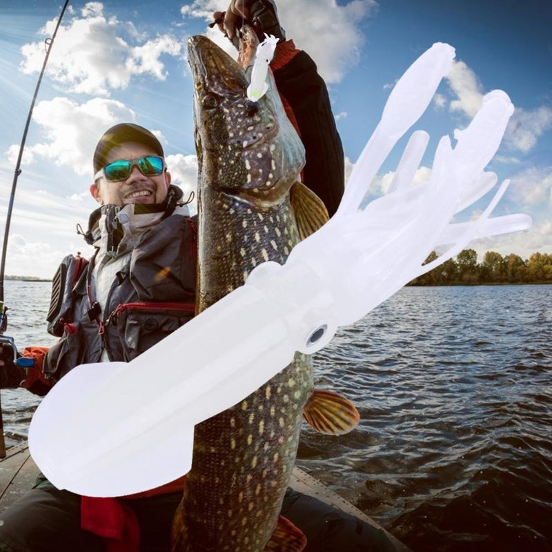 5x Luminous Squid 10cm 8g Lures Crankbait Artificial Soft Fishing Bait (2)