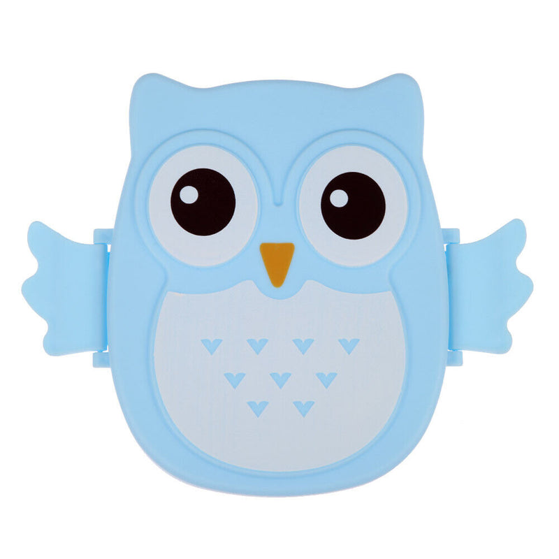Cartoon Owl Lunch Box Food Fruit Storage Container Portable Bento Box(Blue)