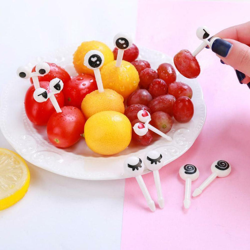 10pcs/set Food Fruit Picks Forks Cartoon Design Children Decor Box Lunch D9D4