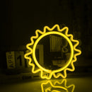 LED Neon Lights Sun Planet Sign Fairy Wall Art Night Lamp Lighting (Yellow)