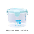 Plastic Food Buckled Jar Kitchen Clear Sealed Storage Box with Lid (600ml) Newly