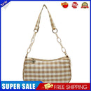 Fashion Women Oxford Cloth Plaid Print Underarm Bag Chain Handbags (Yellow)