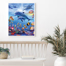 5D Diamond Painting Kit Dolphin Square Diamond Mosaic Picture Art