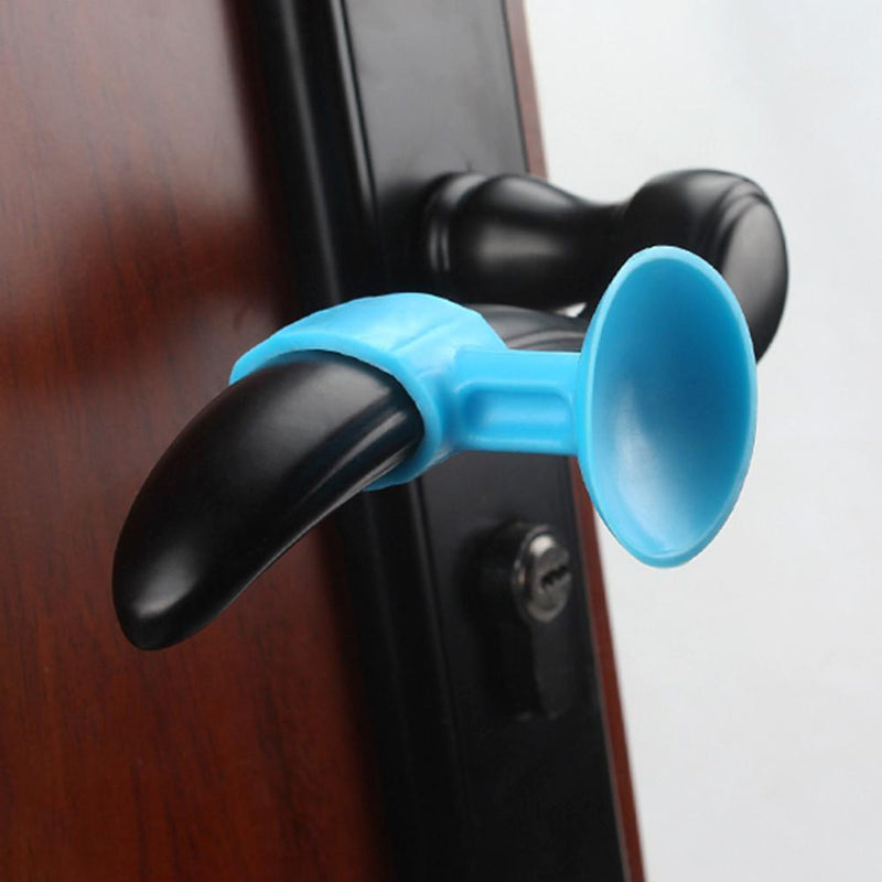 2pcs Doorknob Wall Mute Crash Pad Cushion Door Handle Lock Silencer (Blue)