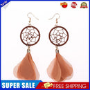 Ethnic Women Dream Catcher Dangle Hook Drop Earrings Jewelry Gift (Coffee)