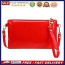 Women Zipper Shoulder Bag PU Sequins Crossbody Mini Clutch Wristlets/Red
