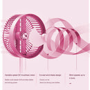 Folding Telescopic Floor Fan Summer Mute Student Desktop Table Fan (Pink)