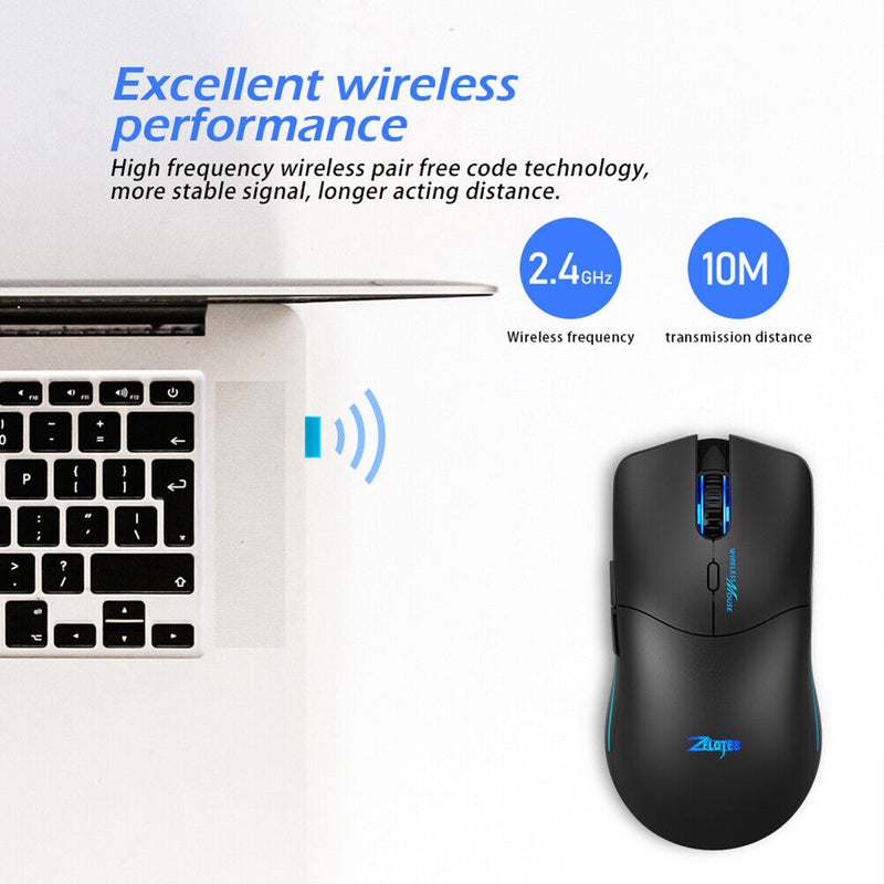 ZELOTES F-22 2.4GHz Wireless Mouse Gaming 6 Keys Optical Mice for PC Laptop
