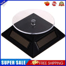 Mini 4 Panels Solar Powered Turn Table Rotary Jewelry Display Stand Black