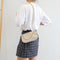 Fashion Corduroy Crossbody Bag Women Solid Chain Shoulder Handbags (Khaki)