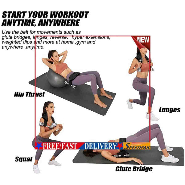 Portable Booty Belt Anti-slip Dips Exercise Up To 80lbs for Lunges Reverse  #F