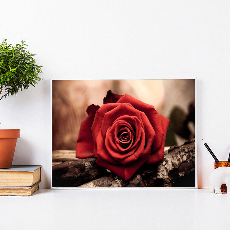 5D DIY Diamond Painting Red Rose Full Round Drill Mosaic Art Picture Rhinestone