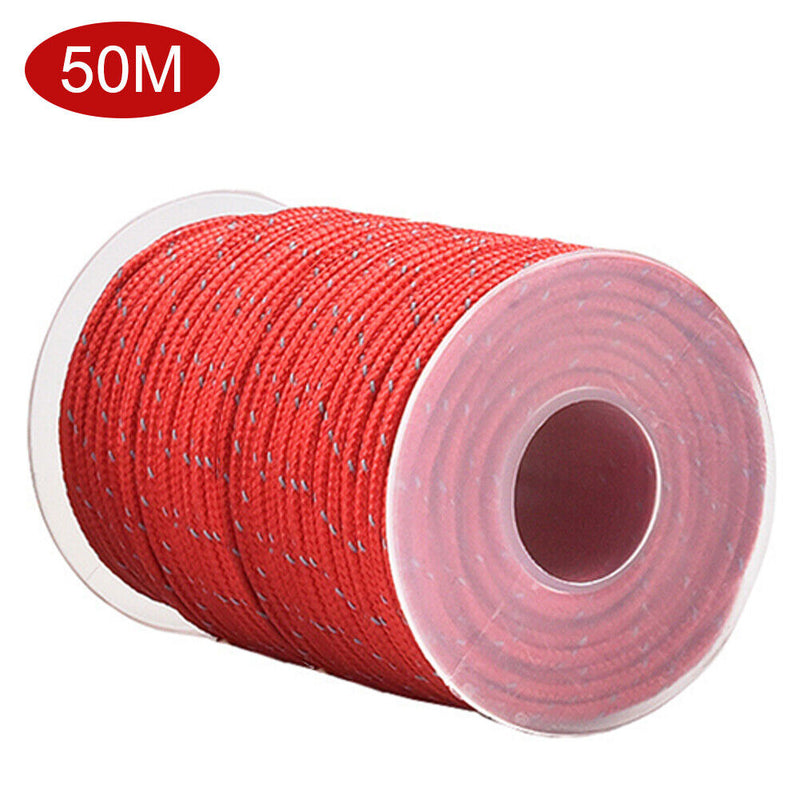Camp Accessories 4mm Reflective Tent Paracord Rope Outdoor Hiking Canopy La