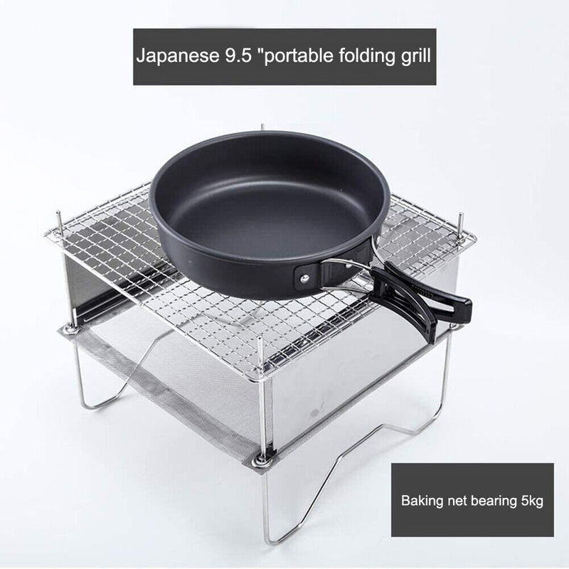 Outdoor Camping Stainless Firewood Stove Folding Bonfire Fire Pit Grill Stoves