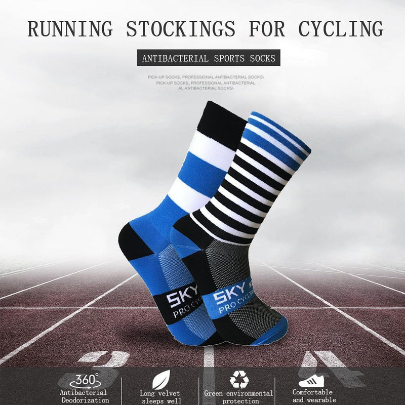 Unisex Running Stripe Long Socks Women Men Sport Soccer Cycling Breathable Socks