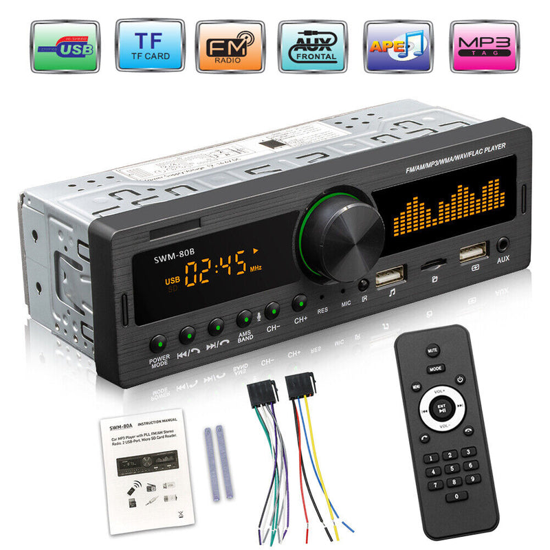 SWM-80B 1 DIN Car Radio Audio Copy Bluetooth-compatible TF USB AUX-Input He