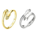 Fashion Lovers Jewelry Gifts Adjustable Love Open Finger Hand Ring Hug