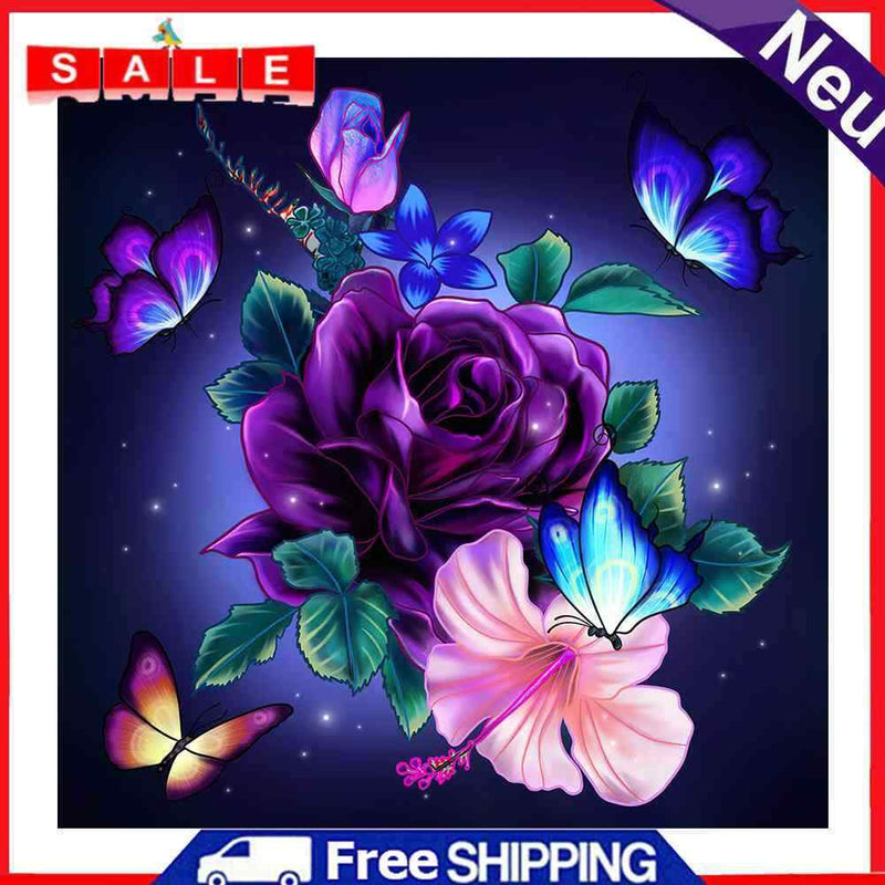 Diamond Painting 5D DIY Butterfly Rose Hat Full Round Drill Picture