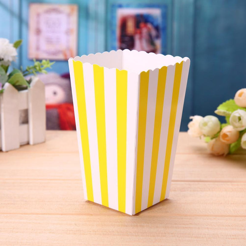 12pcs Favor Candy Treat Popcorn Boxes for Wedding Party Supply(Yellow)