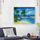 Summer Beach Oil Paint By Numbers Kits DIY Handpainted on Canvas Wall Art