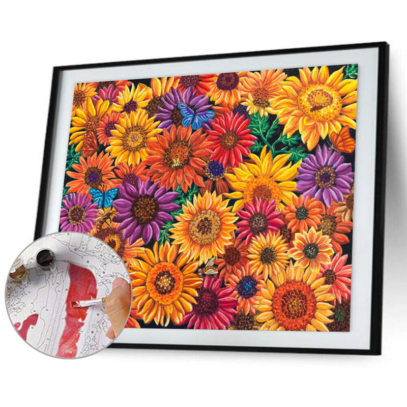 Sunflower Field Oil Paint By Numbers Kit DIY Acrylic Painting on Canvas Art