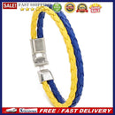 Fashion Ukraine Bracelets Braided Woven Leather Blue Yellow Ukrainian Wrist