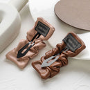 Leather Girls Accessories Bangs Clip Hairpin Pleated Rectangle Barrette