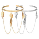 Bangle Metal Leaves Arm Chain Leaf Tassel Pendants Upper Arm Bracelet Arm Decor