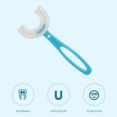 Silicone U-shaped Toothbrush 360 Degree Soft Brush for Kids (Handle Blue) Newly
