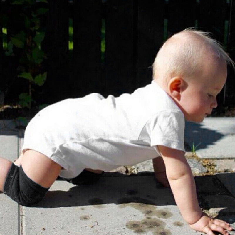 0-24M Kids Non Slip Crawling Elbow Knee Pads Infants Baby Kneecap (Black)