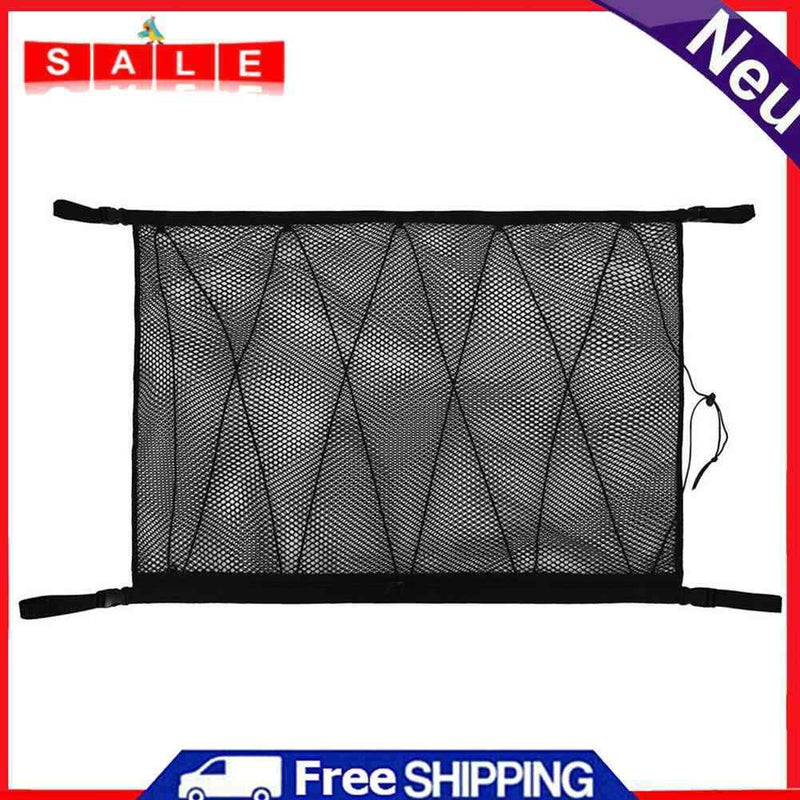 Universal Car Ceiling Storage Net Bag Grave Handle Drawstring Sundries Organizer