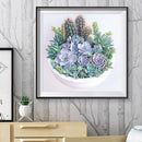 5D DIY Full Round Drill Diamond Painting Succulent Plants Cross Stitch Mosa