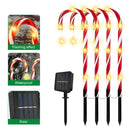 Solar Candy Cane Lights Waterproof Xmas Pathway Marker Lights with Stars
