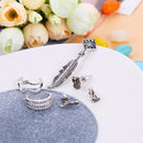 6pcs Women's Personalized Retro Punk Leaf Animal Creoles Which For