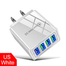 4USB Phone Charger 5.1A USB Power Adapter QC3.0 Fast Charge Multi-Port Charging