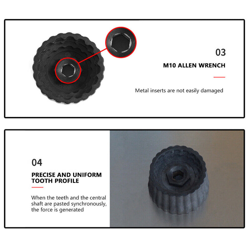 5 in 1 Bicycle Wrench Spanner Sockets Bike Bottom Bracket Extractor Black