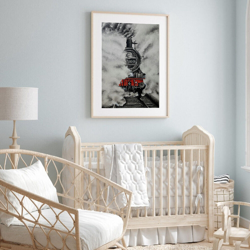 Trains Frameless Picture Oil Paint By Numbers Hand Painted Picture for Home