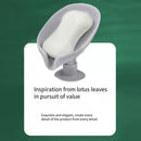 Leaf Shape Soap Box Drain Stand Suction Cup Punch-free Holder (Short Grey) Newly