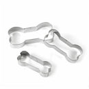 3Pcs Dog Bone Biscuit Fondant Pastry Baking Molds Stainless Steel Cookie Cutters