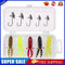 Sharp Blood Slot  Head Soft Lure+Fishing Hook with Barbed Hook Suit