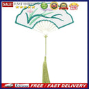Chinese Style Fan Shaped DIY Needlework Embroidery Tassel Stationery Bookmark