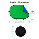Foldable Chromakey Backdrop Double Sided Background Cloth Green Blue Screen