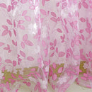 Chic Leaf Type Tulle Door Window Curtain Rural Leaf Design Curtain Pink
