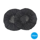 100pcs Disposable Headphone Covers Non-Woven Headset Stretch Caps (Black) Newly