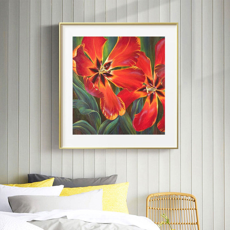 Flower Oil Paint By Numbers DIY Canvas Wall Art Picture Craft Home Decoration