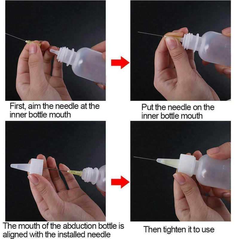 2PCS Needle Tip Bottle Liquid Flux Dispenser Oil Solvent 50ML 0.7 M3O0 B2V0