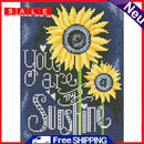 Full Round Luminous Diamond Painting Two Sunflowers Rhinestone Wall Picture Gift