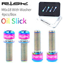 RISK 4pcs MTB Road Bike Disc Brake Clamp Crank Screws (Dazzling M6x18) Newly