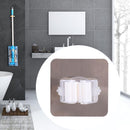 Adhesive Hooks Kitchen Bathroom Wall Mop Hanger Broom Holder Rack (White)